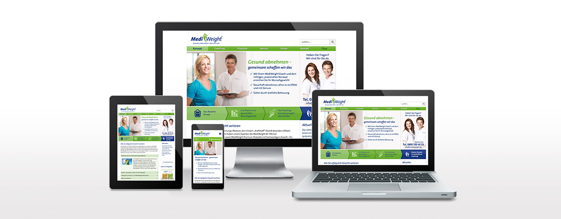 MediWeight (Corporate Design und Packaging): Responsive Webdesign